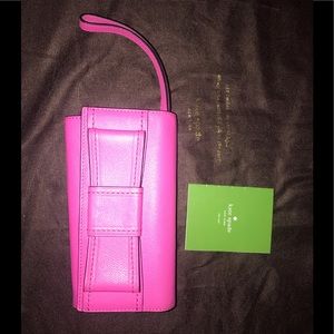 KATE SPADE hot pink wristlet wallet